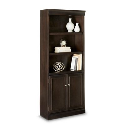 Statesman Five Shelf Bookcase with Doors - 72" H x 30" W