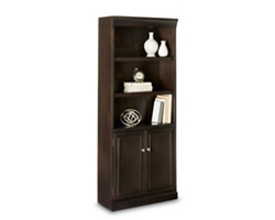Statesman Five Shelf Bookcase with Doors - 72" H x 30" W