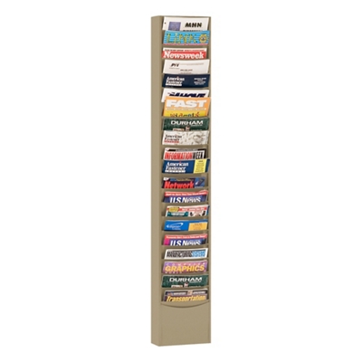 Wallmount Literature Rack with 20 Magazine Pockets