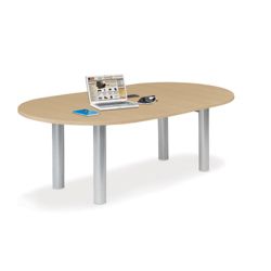 6' W Racetrack Conference Table with Data Ports