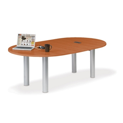 8' W Racetrack Conference Table with Data Ports