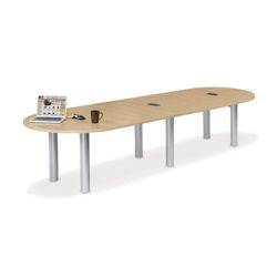Tabella Racetrack Conference Table with Data Ports - 12' ft