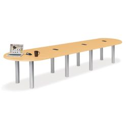 16' W Racetrack Conference Table with Data Ports