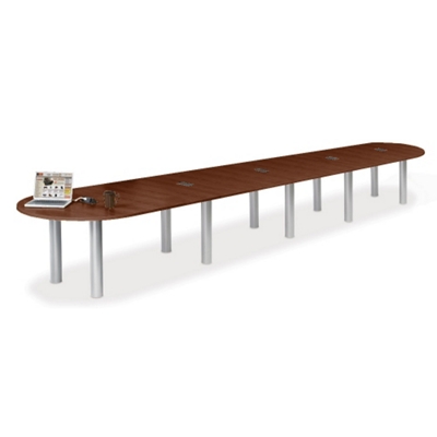 20' W Racetrack Conference Table with Data Ports