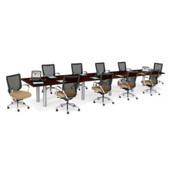 20' Conference Table with 10 Mesh Chairs
