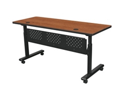 Adjustable Height Mobile Flipper Table with Modesty Panel - 60"W