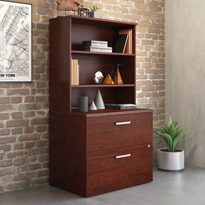 Affirm Lateral File w/ Bookcase Hutch – 35.5"W x 23.5"D
