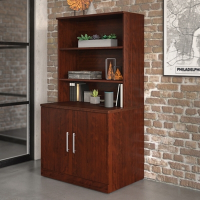 Affirm Storage Cabinet w/ Bookcase Hutch – 35.5"W x 23.5"D