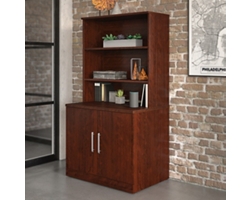 Affirm Storage Cabinet w/ Bookcase Hutch – 35.5"W x 23.5"D