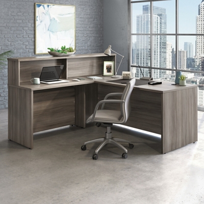 Affirm L-Shaped Desk w/ Reception Hutch – 71"W x 71"D