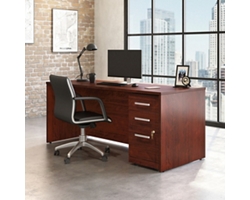 Affirm Desk w/ 3-Drawer Mobile File Pedestal – 71"W x 29.5"D