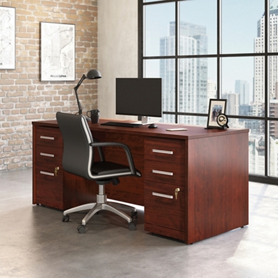 Affirm Desk w/ 2 3-Drawer Mobile File Pedestals – 71"W x 29.5"D