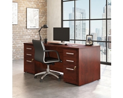 Affirm Desk w/ 2 3-Drawer Mobile File Pedestals – 71"W x 29.5"D
