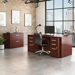 Affirm 3-Drawer Double Pedestal Desk w/ Lateral File – 71"W x 29.5"D