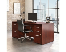 Affirm Desk with 2 & 3 Drawer Mobile File Pedestals – 71"W x 29.5"D