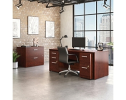 Affirm Combo Double Pedestal Desk w/ Lateral File - 71"W - 29.5"D