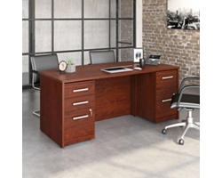 Affirm Combo Mobile Pedestal Bowfront Desk - 71"W x 35.5"D