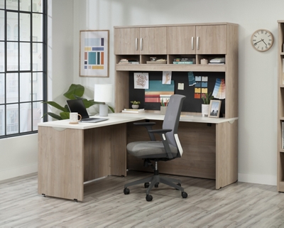 Via Reversible L-Shaped Desk with Hutch - 60
