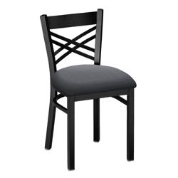Cross-Back Chair with Black Frame