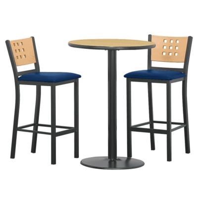 Cafe Au Lait Oversized Stools And 30, Round Bar Height Table And Chairs Set
