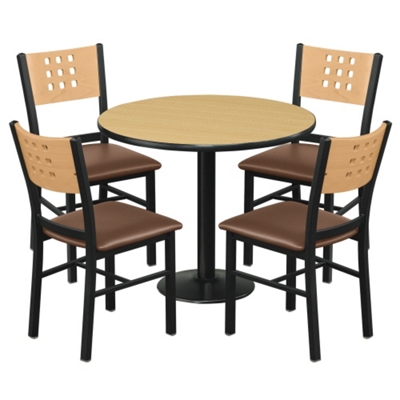 Cafe au Lait Oversized Chairs and 36" Round Standard Height Table Set