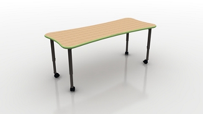 Rounded Rectangular Table with Casters - 72"W x 30"D