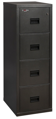 Compact Four Drawer Vertical Fireproof File - 22"D