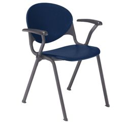 400lb. Capacity Heavy-Duty Plastic Stack Chair with Arms
