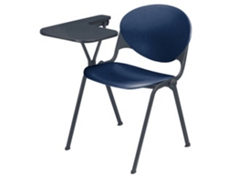 Heavy Duty Plastic Stacking Chair with Tablet Arm - Specify Right or Left