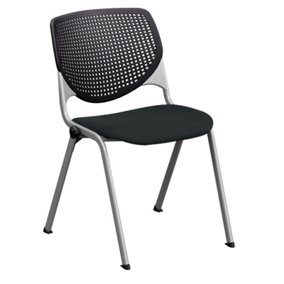 Perforated Poly Back and Upholstered Seat Stack Chair - 400 lb