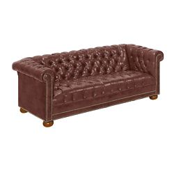 Brittas Bay Tufted Faux Leather Sofa