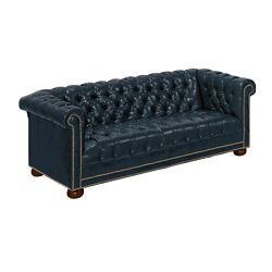 Brittas Bay Tufted Genuine Leather Sofa