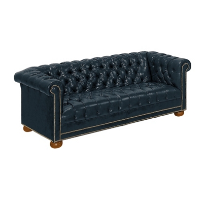 Brittas Bay Tufted Genuine Leather Sofa