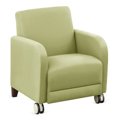 Parkside Guest Chair with Casters in Polyurethane or Fabric - 27"W