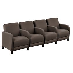 Parkside Four Seater with Center Arms in Polyurethane or Fabric - 99.5"W