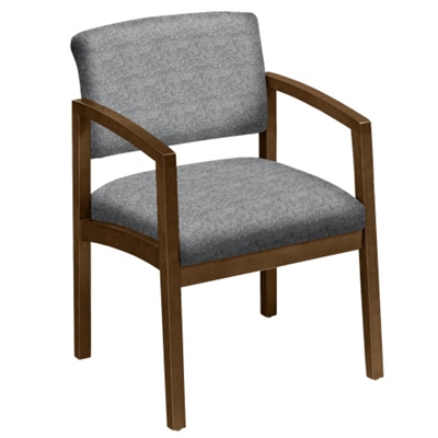 New Castle Designer Upholstery Guest Chair with Arms - Wood Frame