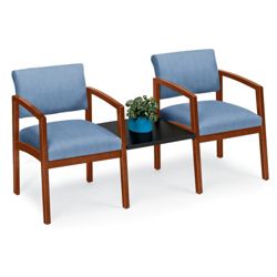 New Castle Designer Upholstery Two Chairs with Center Table Set