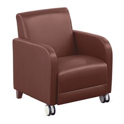 Parkside Guest Chair with Casters in Faux Leather - 27"W