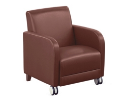 Parkside Guest Chair with Casters in Faux Leather - 27"W