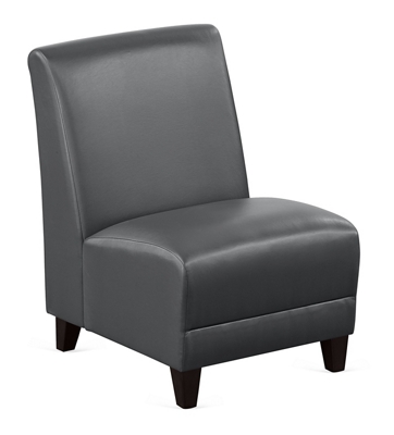 Parkside Armless Guest Chair in Faux Leather - 21"W