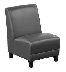 Parkside Armless Guest Chair in Faux Leather - 21"W