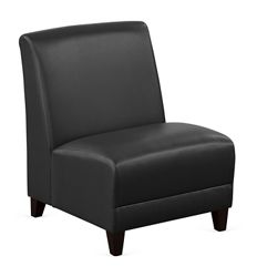 Parkside Armless Oversized Guest Chair in Faux Leather - 25"W