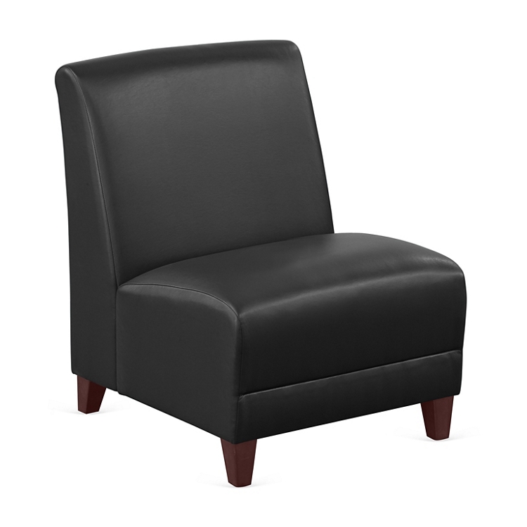 Parkside Armless Oversized Guest Chair in Faux Leather - 25