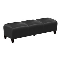 Parkside Three Seat Bench in Faux Leather - 65"W