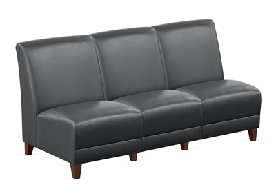 【値下げ○】ARMLESS SOFA Rest Parkside Armless Three Seat Sofa in Faux Leather - 64.5