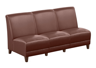 Parkside Armless Three Seat Sofa in Faux Leather - 64.5