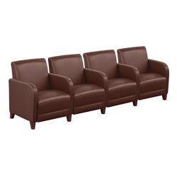 Parkside Four Seater with Center Arm in Faux Leather - 99.5"W