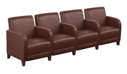 Parkside Four Seater with Center Arm in Faux Leather - 51.5"W