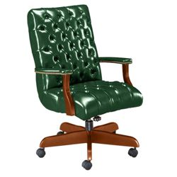 Traditional Leather Mid Back Chair