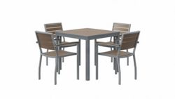 Outdoor Patio Table with Four Chairs - 35"Wx35"D